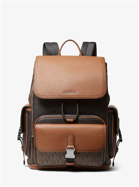 michael kors mens hudson leather backpack|Michael Kors men's backpack outlet.